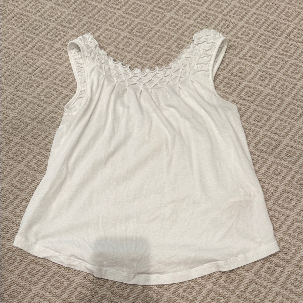 Maeve White Textured Tank Top
